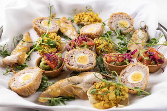 Scotch Eggs and other nibbles from The Crichton's catering team.